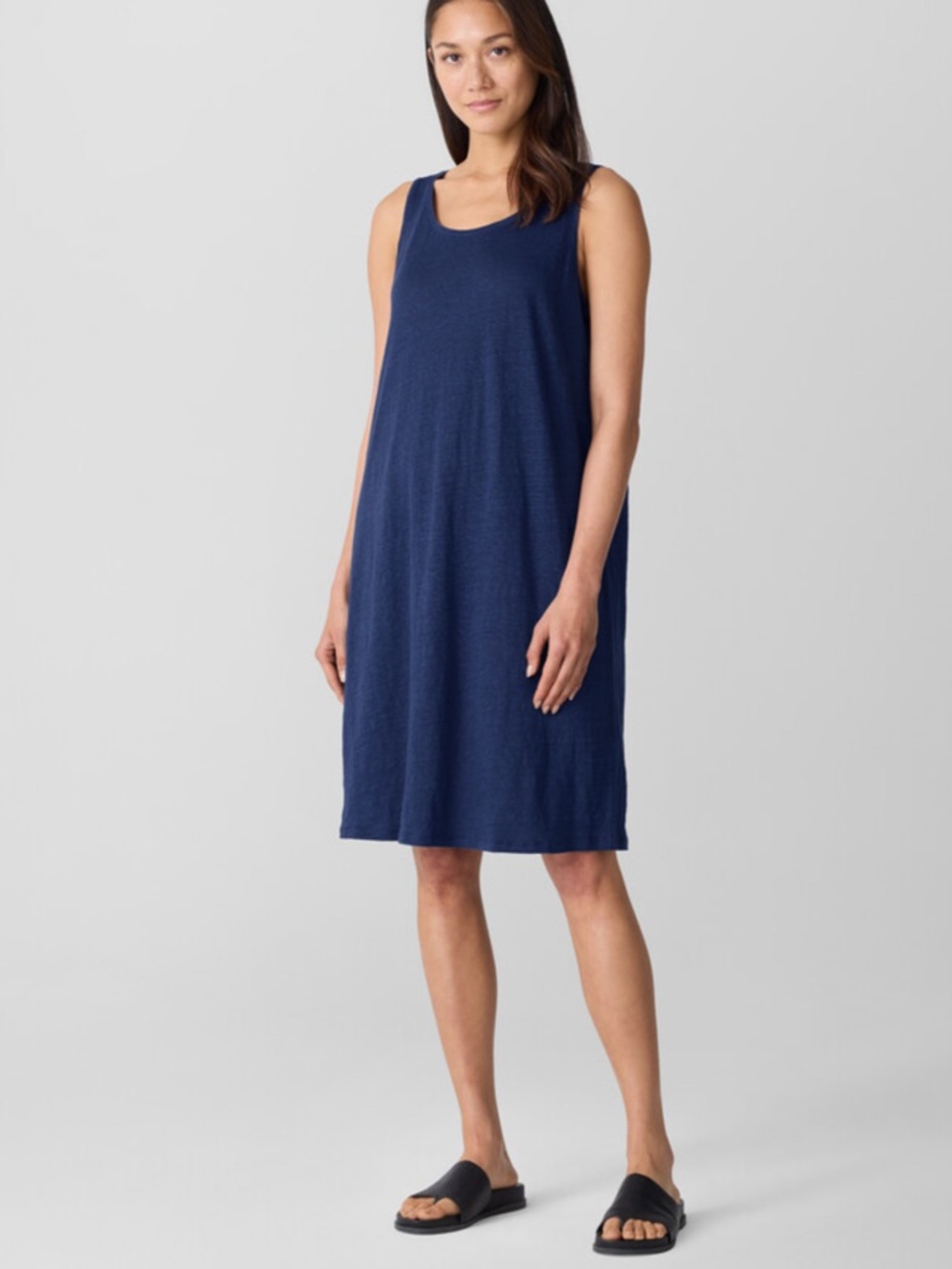 J Jill Sleeveless Navy Cotton Dress Size Large